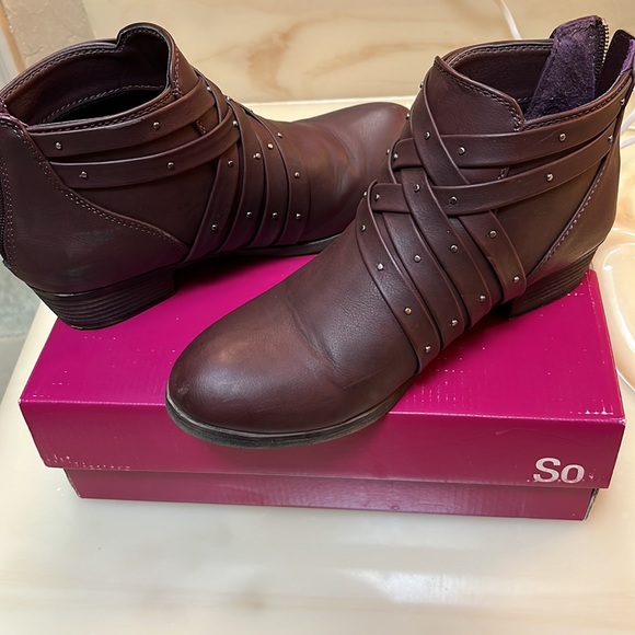 Ankle Boot size 8 Wine color - Picture 7 of 9